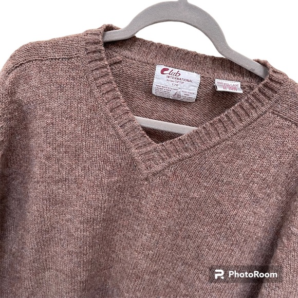 Club International by/par TIP TOP Vintage Pure 100% Virgin Wool Sweater Sz Large - Picture 2 of 6